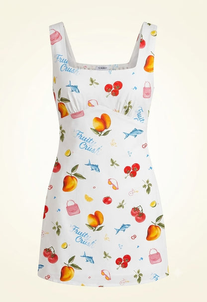 Mini Vestido Estampado Afrutado