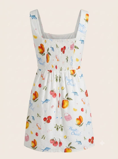 Mini Vestido Estampado Afrutado