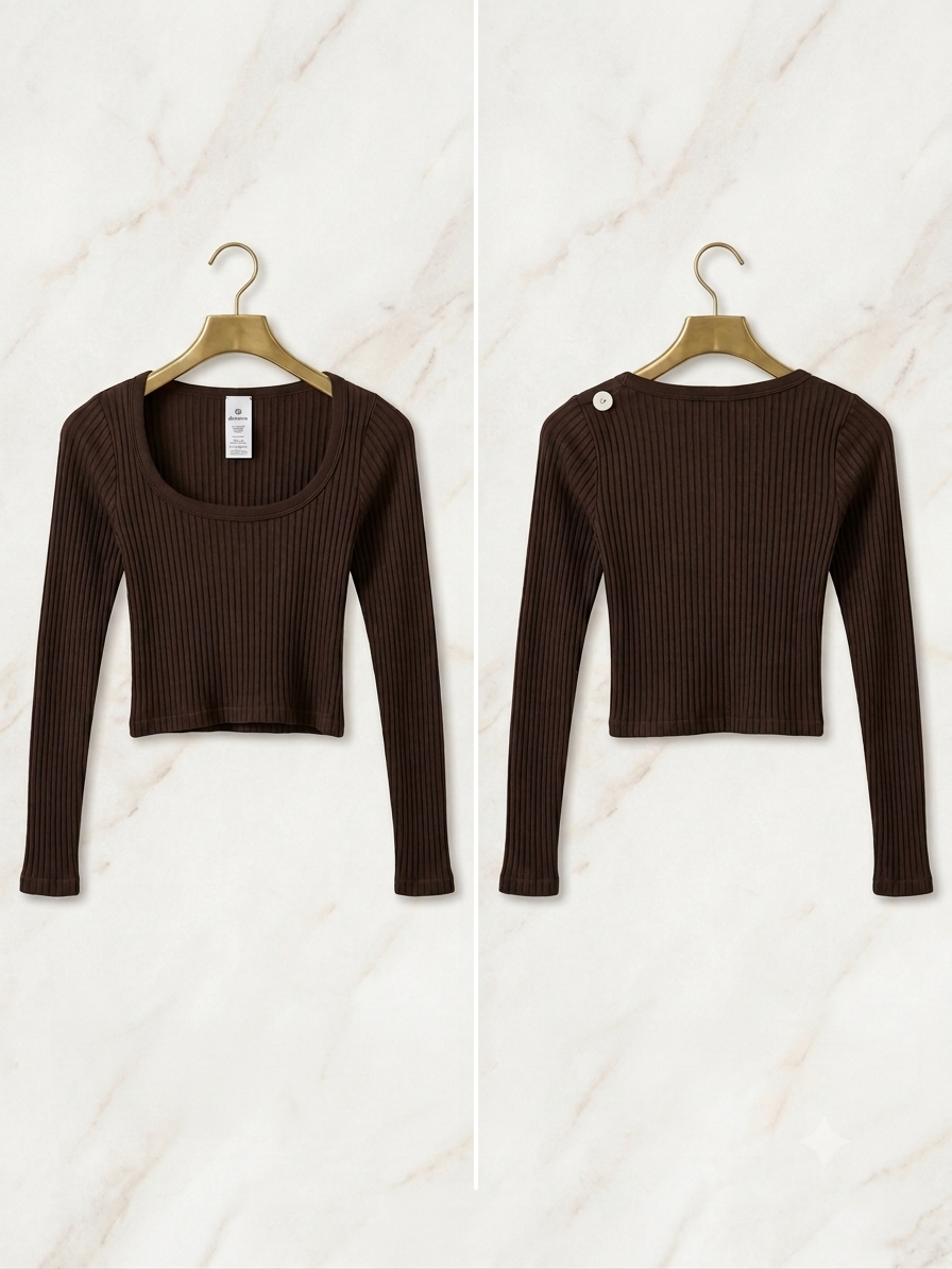 Sweater básico tipo top Marrón