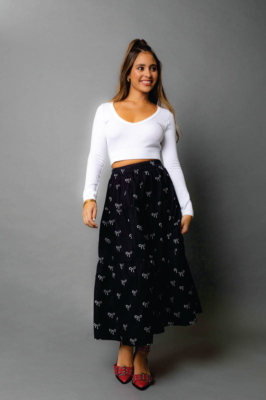 Falda Negra con Lazos