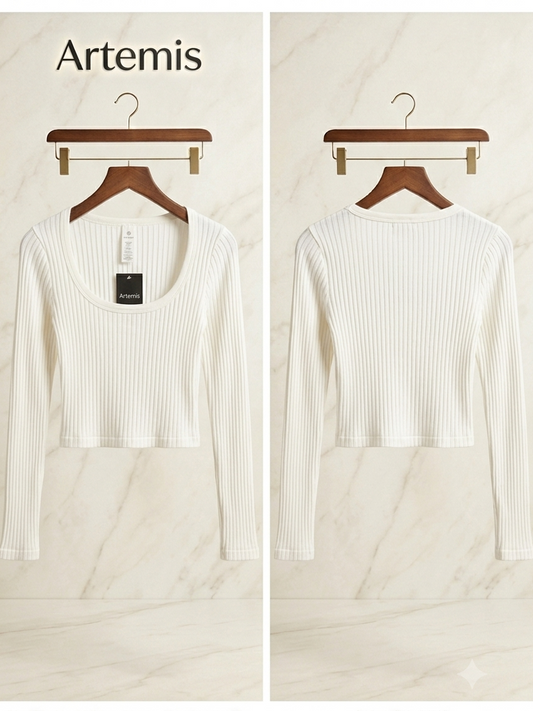 Sweater básico tipo top Blanco